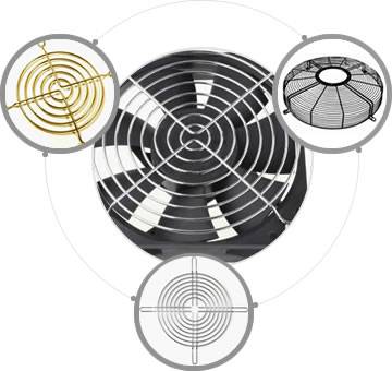 There are three kinds of fan guards: dome type fan guard, gold wire fan guard, and metal fan finger guard.